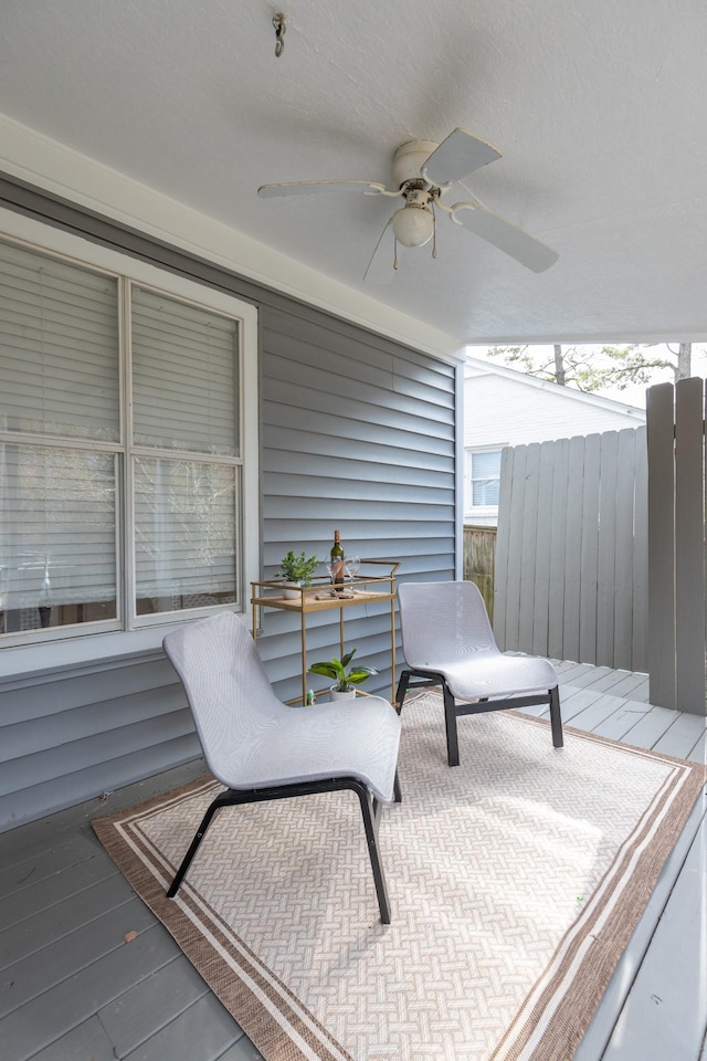 view of patio / terrace with ceiling fan