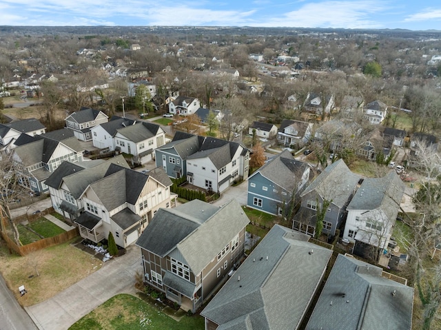 aerial view featuring a residential view