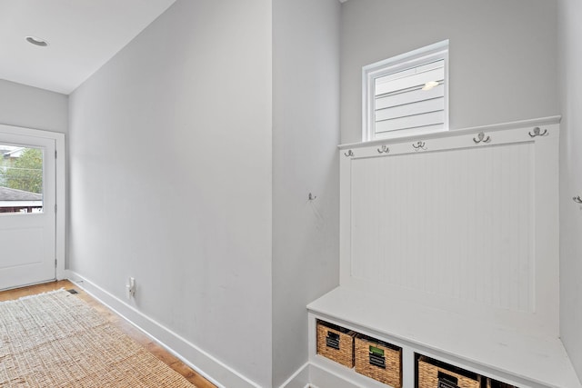 mudroom featuring hardwood / wood-style floors