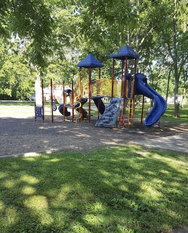 view of play area featuring a yard