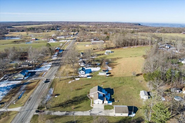 drone / aerial view featuring a rural view