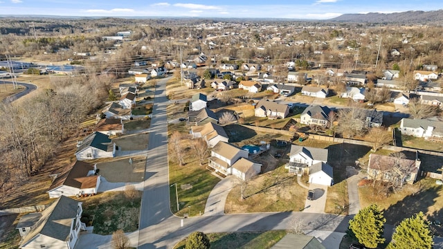 drone / aerial view with a mountain view