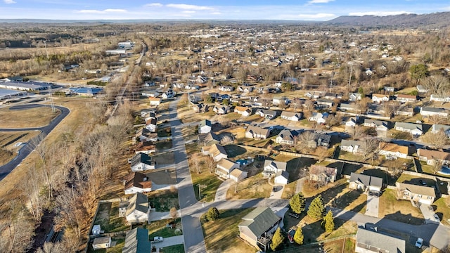 bird's eye view with a mountain view