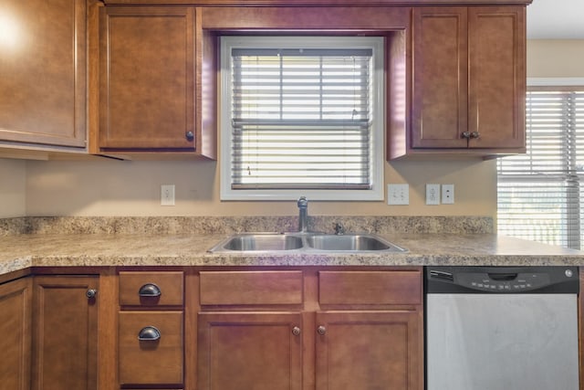 kitchen with sink, dishwasher, and plenty of natural light