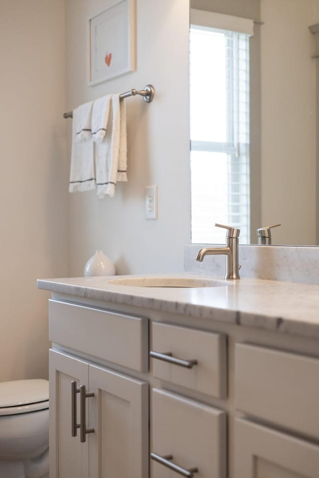 bathroom with toilet and vanity