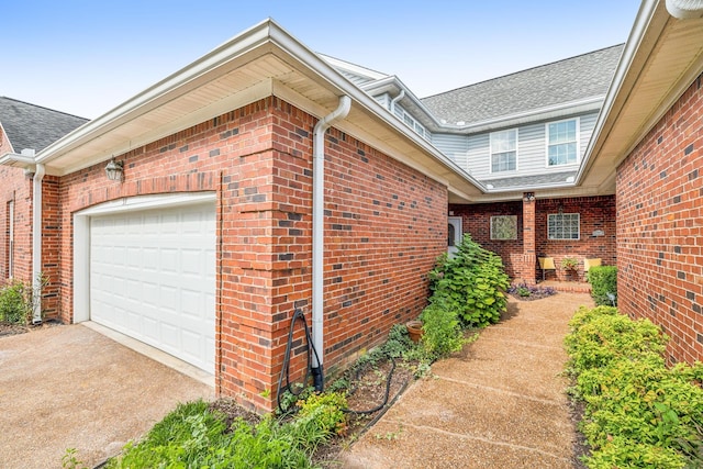 view of home's exterior with a garage