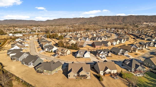 bird's eye view with a mountain view