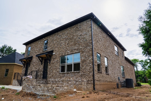 view of property exterior featuring central air condition unit