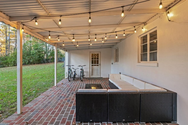 view of patio featuring an outdoor hangout area