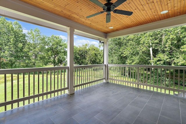 view of patio with ceiling fan