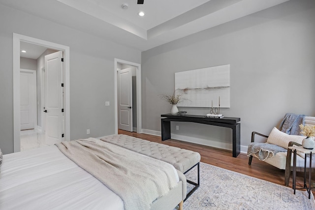 bedroom featuring light hardwood / wood-style floors