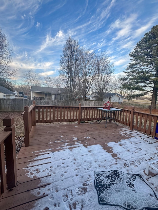 wooden terrace with fence