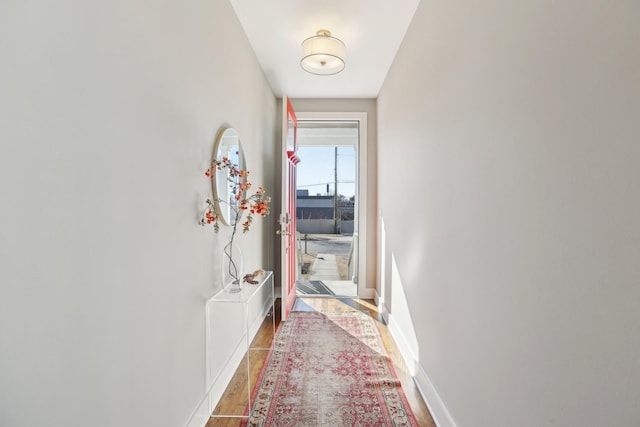 hall featuring hardwood / wood-style flooring