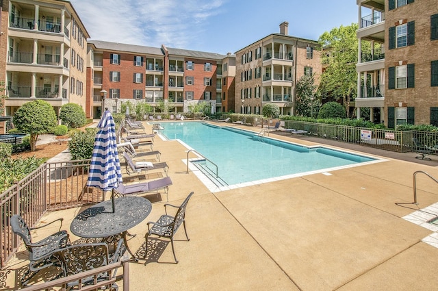 view of pool with a patio area