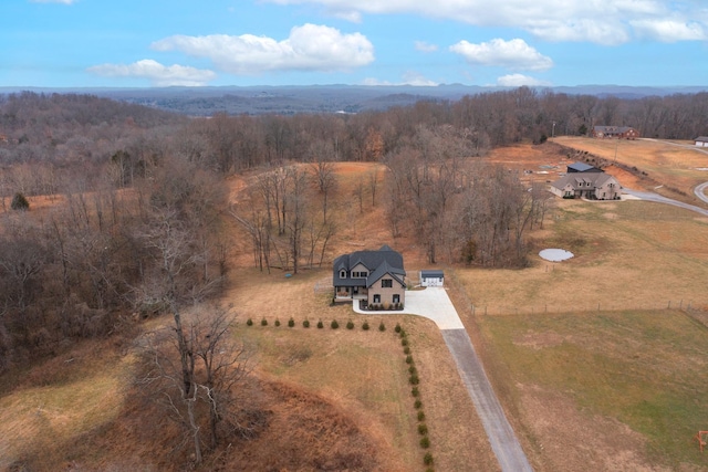 aerial view featuring a rural view