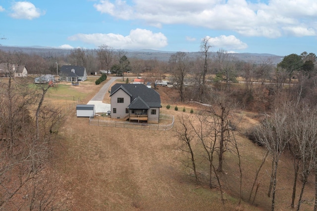 aerial view featuring a mountain view