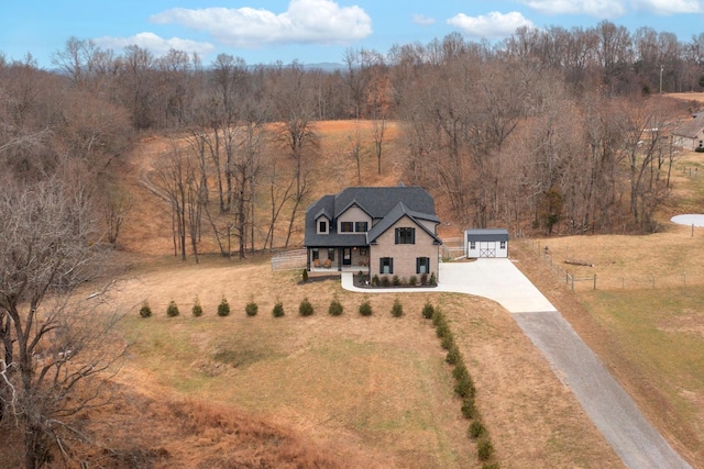 bird's eye view featuring a rural view