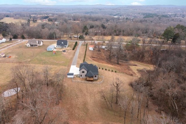 drone / aerial view with a rural view