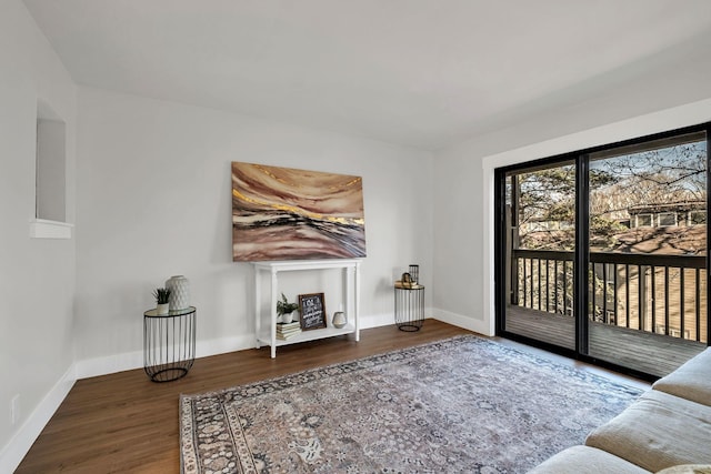 interior space featuring dark hardwood / wood-style flooring