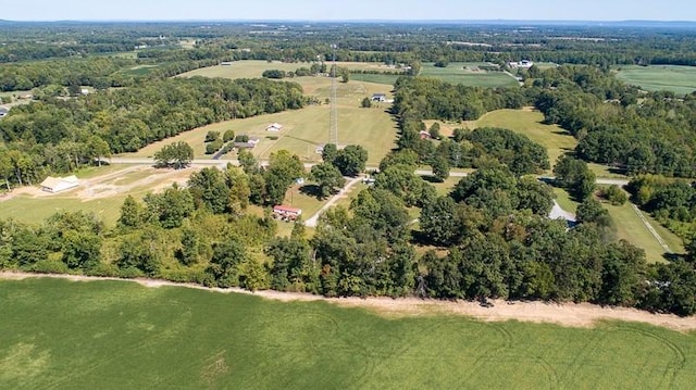 bird's eye view with a rural view