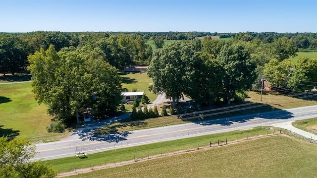 drone / aerial view with a rural view