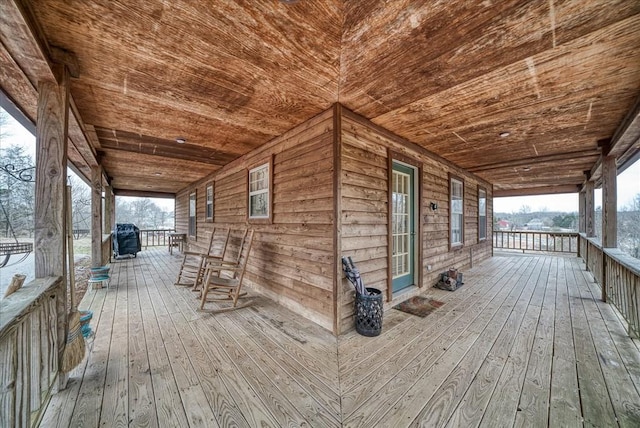 deck featuring area for grilling