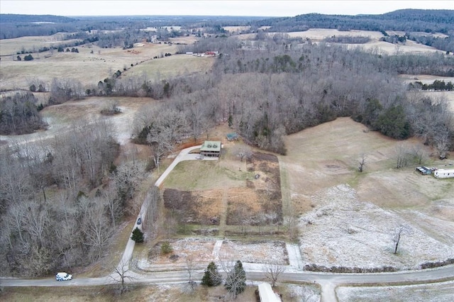 drone / aerial view featuring a rural view