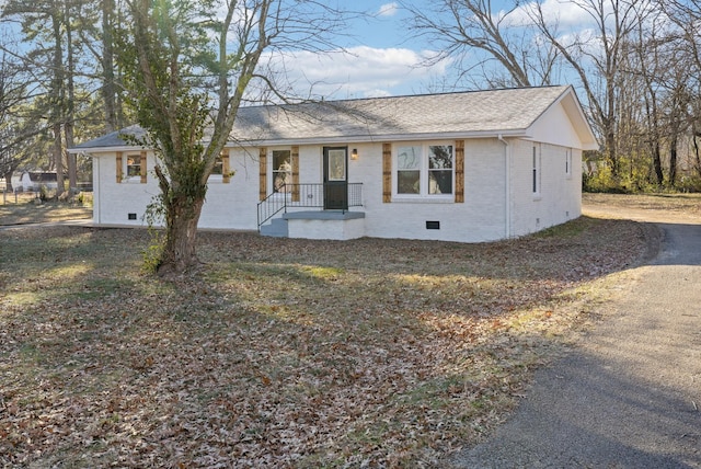 view of single story home