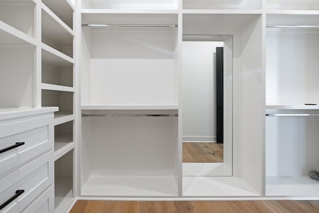 spacious closet with light wood-style flooring