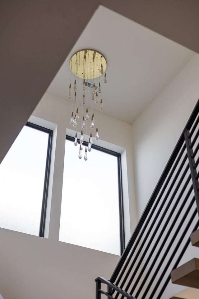 interior space featuring an inviting chandelier