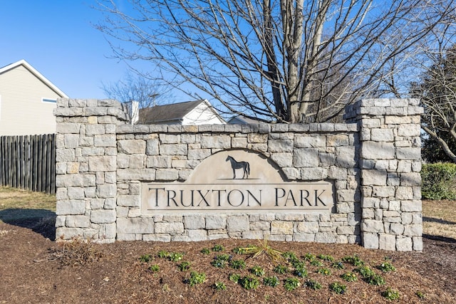 view of community sign