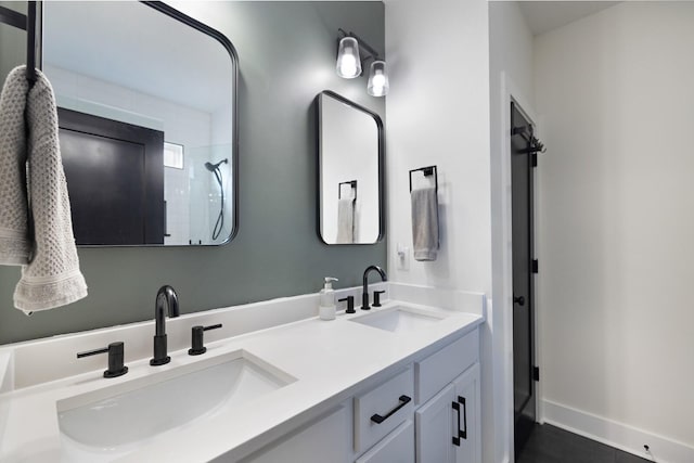 bathroom featuring vanity and tile patterned floors