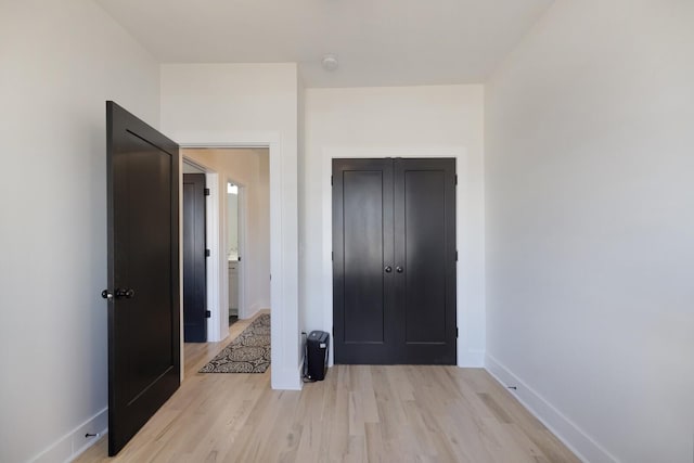 interior space with light hardwood / wood-style flooring