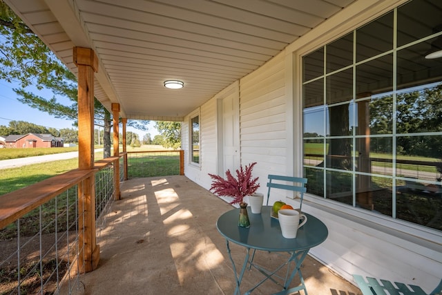 view of patio with a porch