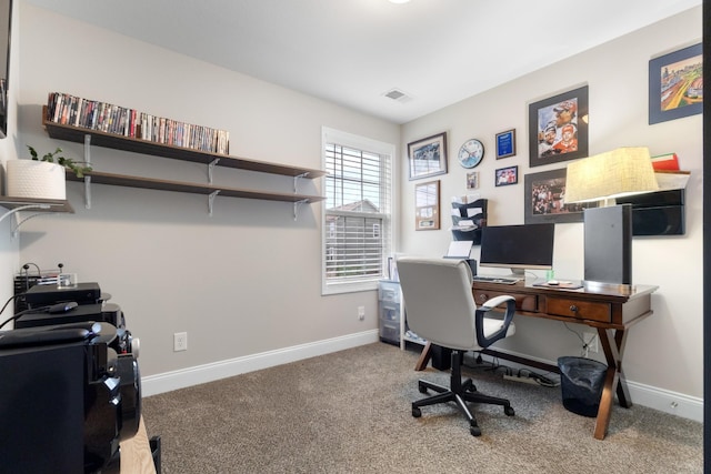 office space with carpet floors