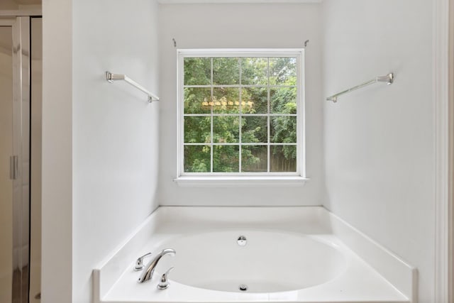 bathroom with independent shower and bath