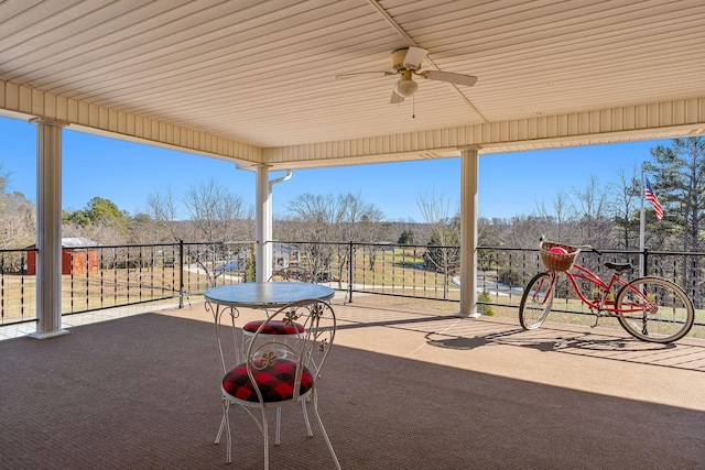 view of patio / terrace with ceiling fan