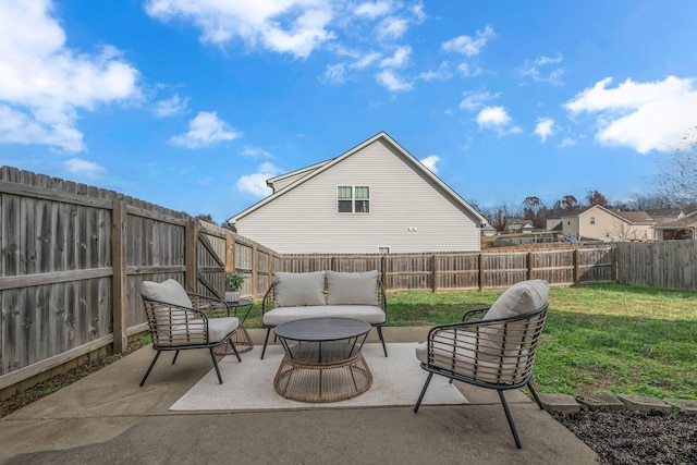 view of patio featuring outdoor lounge area