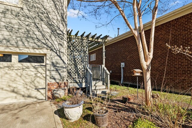 exterior space featuring a garage