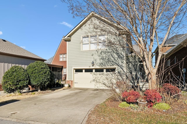 view of front facade with a garage