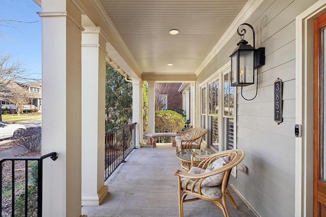 view of patio featuring covered porch