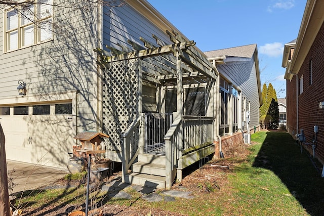 view of home's exterior featuring a garage