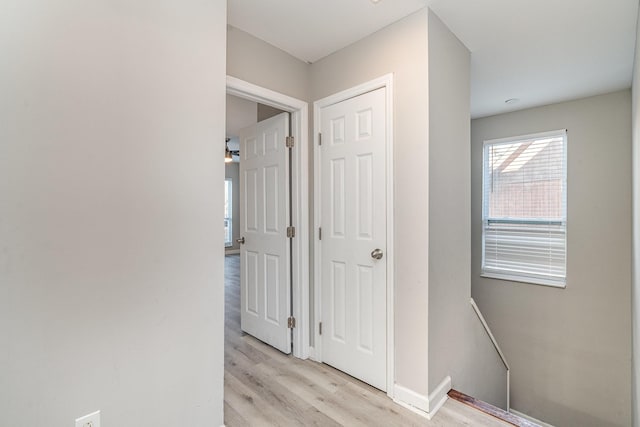 corridor featuring light hardwood / wood-style floors