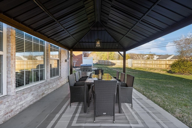 view of patio / terrace with a gazebo