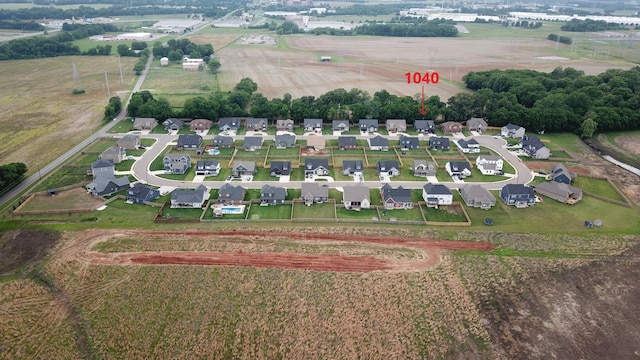 bird's eye view featuring a rural view