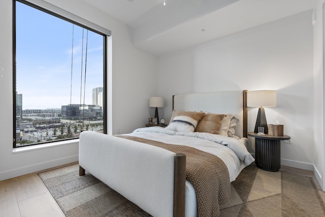 bedroom featuring light hardwood / wood-style floors