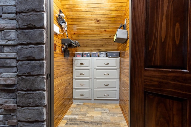 spacious closet featuring lofted ceiling