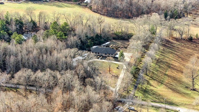 aerial view featuring a rural view