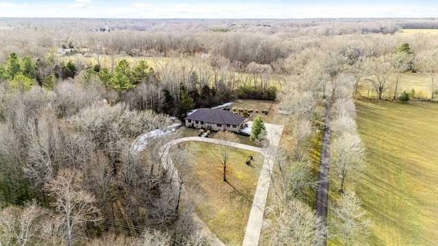 birds eye view of property with a rural view