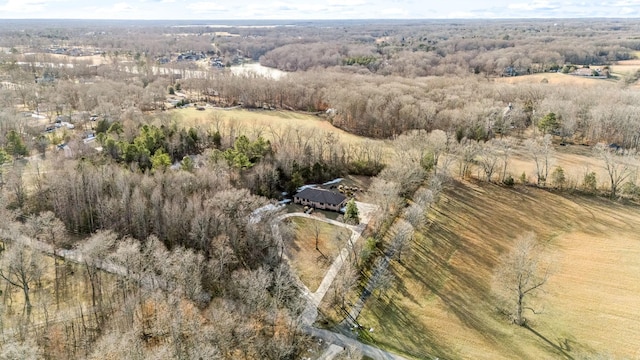 birds eye view of property featuring a rural view